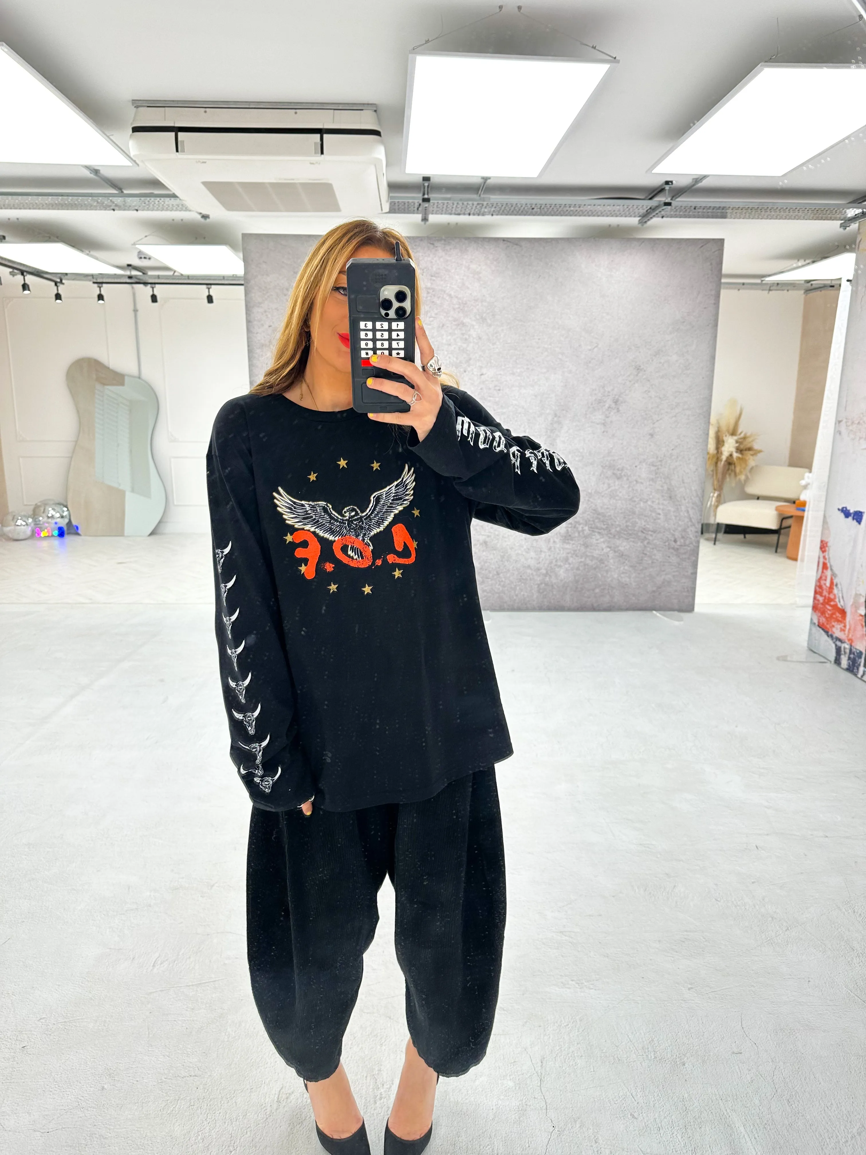 C.O.F Ramskull Long Sleeve T-Shirt In Black