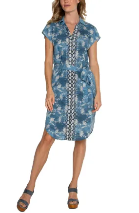 Collared Button Front Belted Dress (Liverpool)