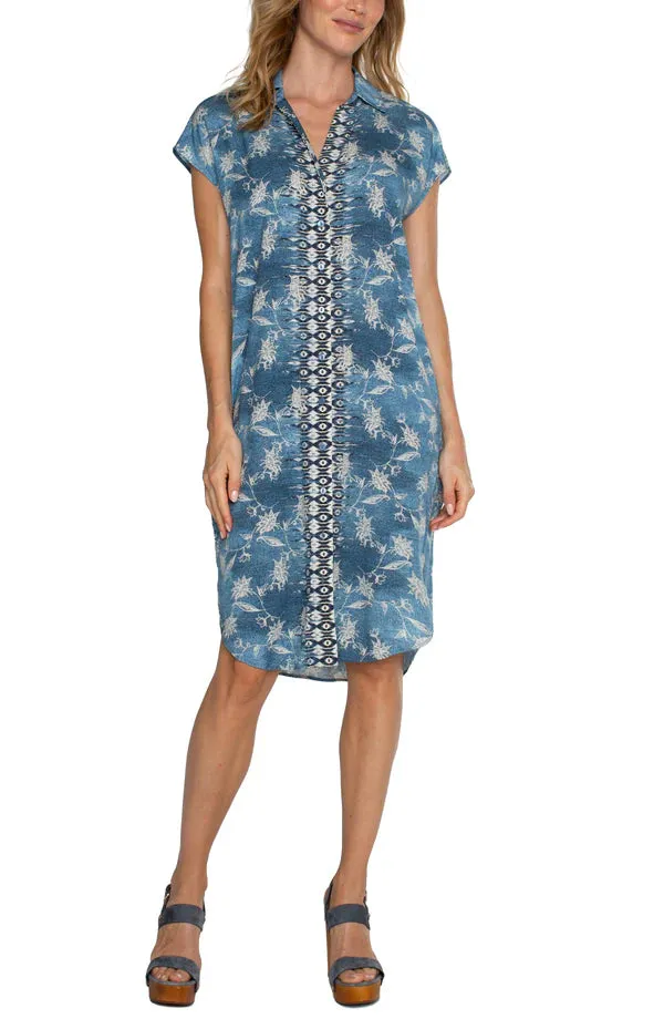 Collared Button Front Belted Dress (Liverpool)
