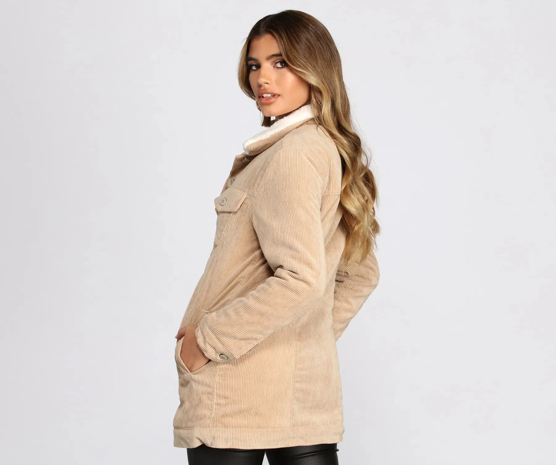 Corduroy And Sherpa Jacket