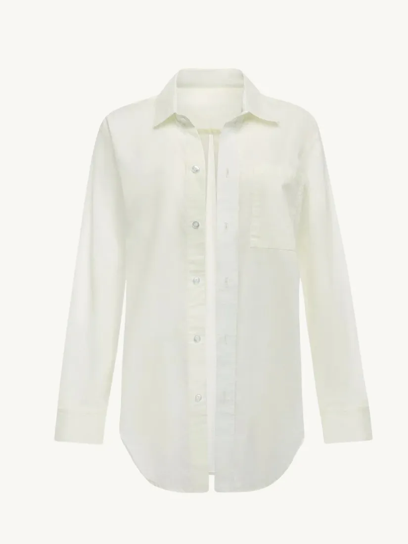 Cream Long Sleeve Button Down Shirt