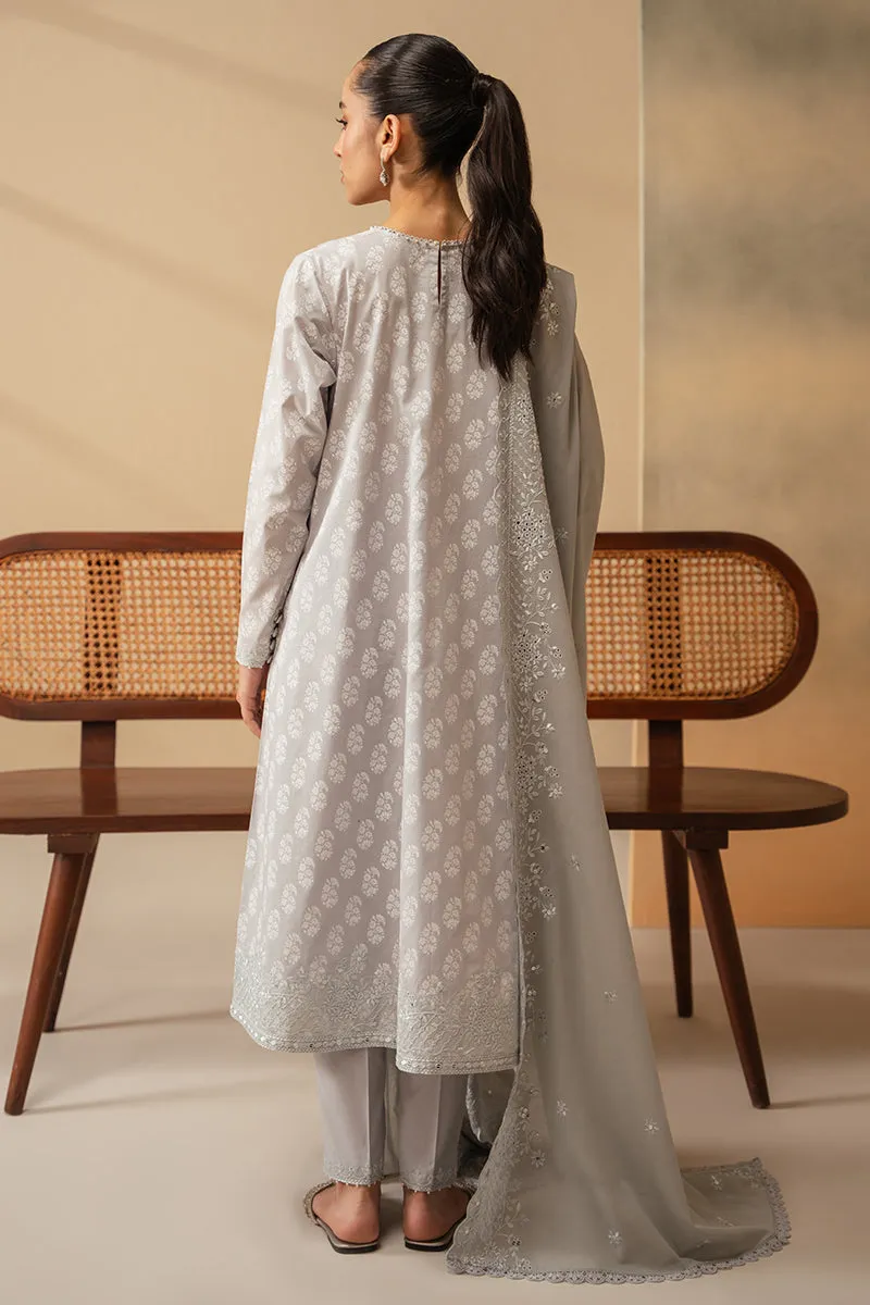 Cross Stitch Embroidered Mahiri Lawn – PEARL BLUE