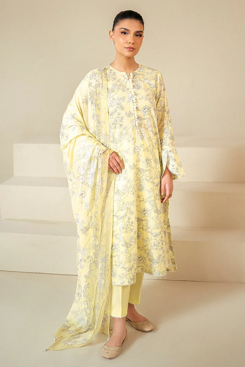 Cross Stitch Lawn 2024 – CREAM BRULEE-3 PIECE LAWN SUIT