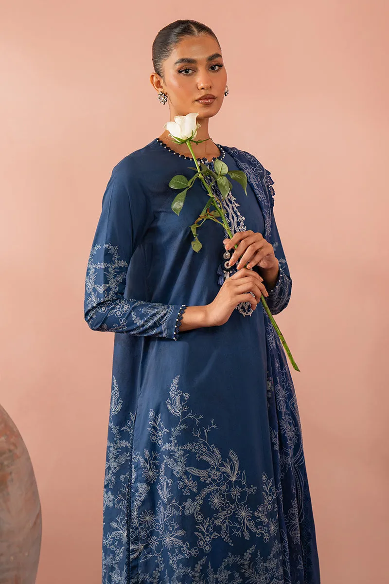 Cross Stitch Seher Cambric – Ornate Blue-3 Piece Printed Suit