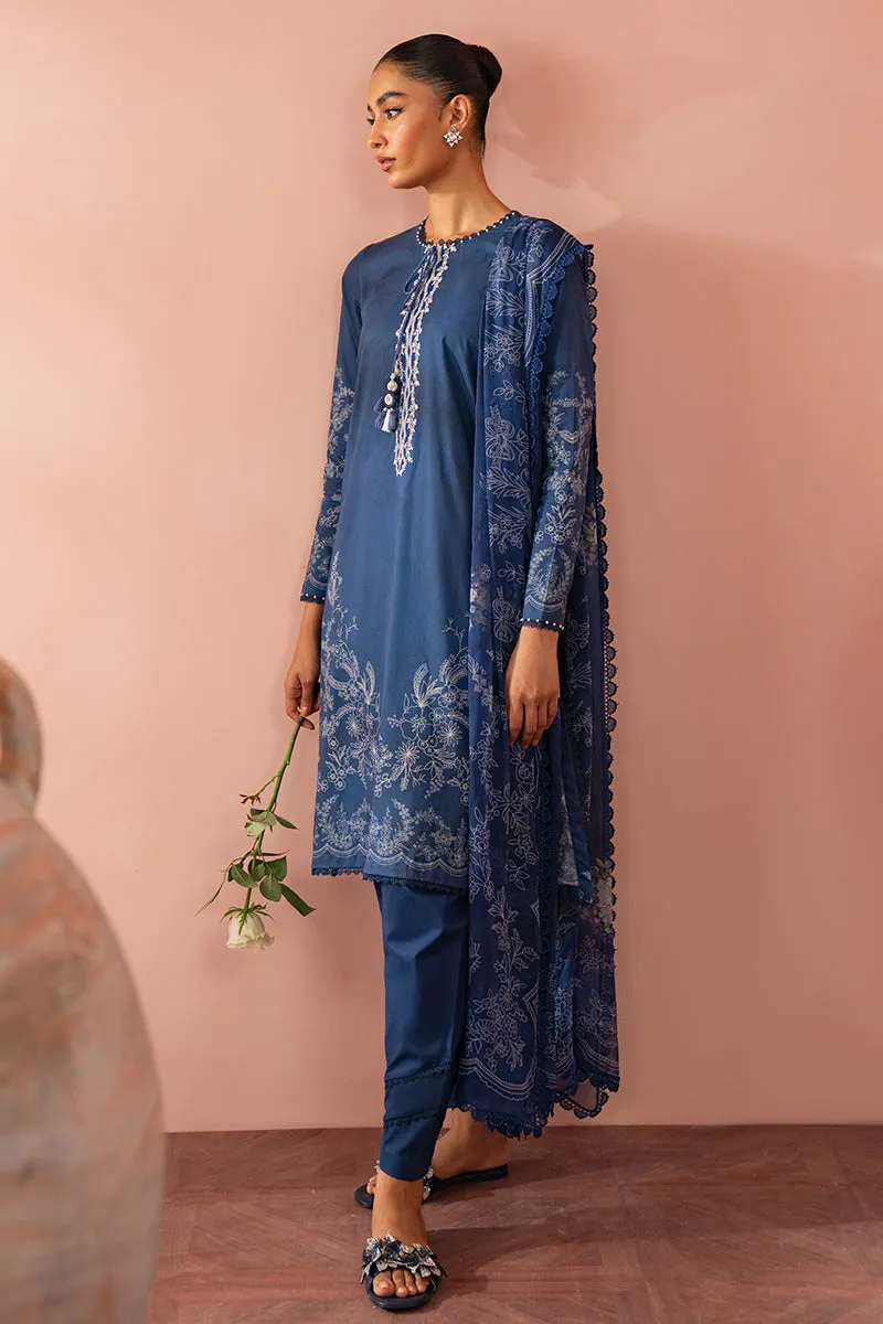 Cross Stitch Seher Cambric – Ornate Blue-3 Piece Printed Suit