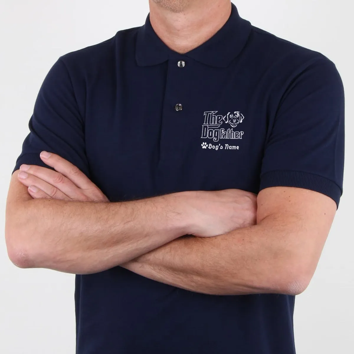 Custom The DogFather Embroidered Polo Shirt Golden Retriever, Personalized Polo Shirt with Dog Name, Gifts for Golden Retriever Lovers