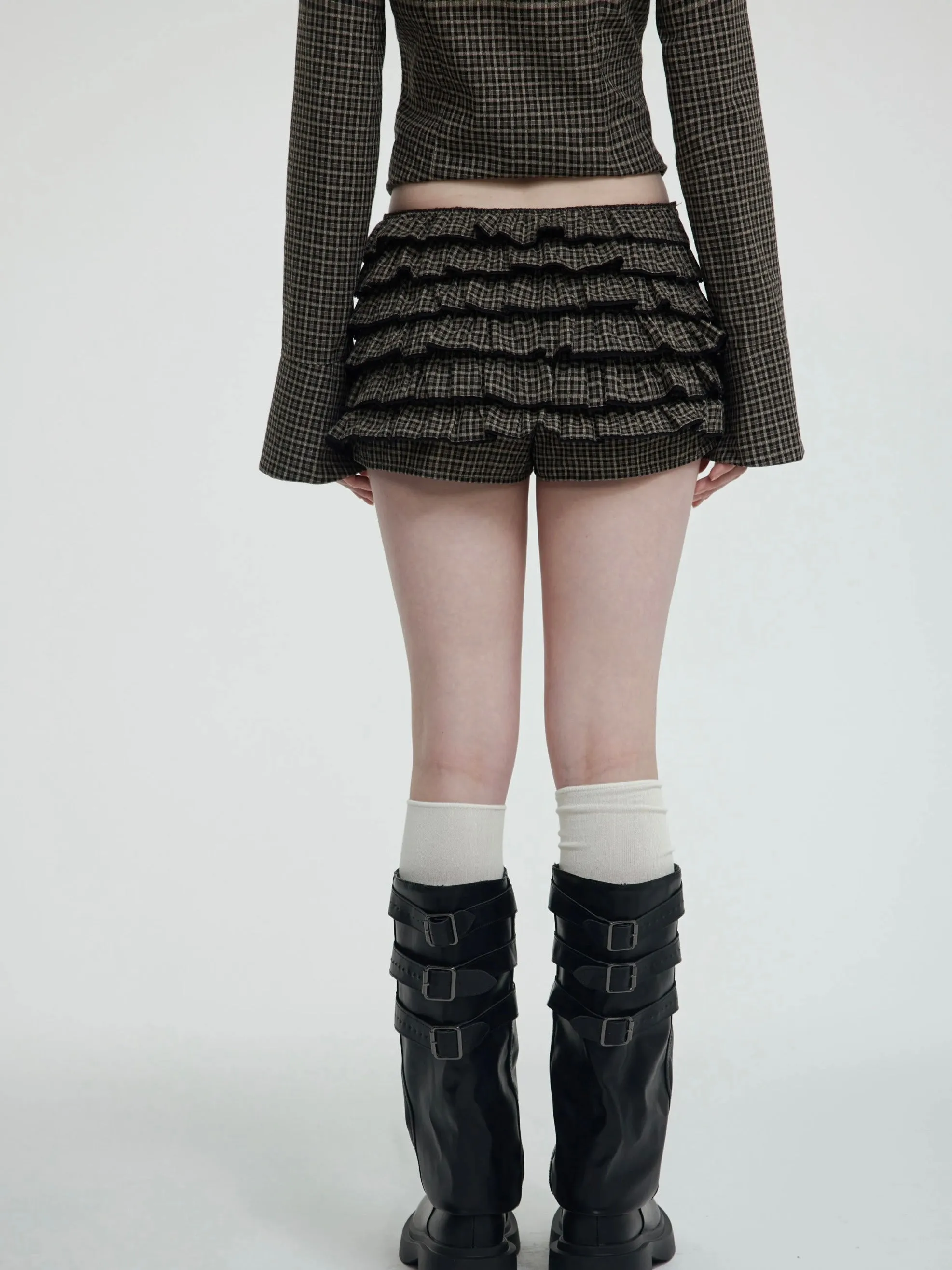[Customizable] 90s Back To School plaid shirt and mini skirt set