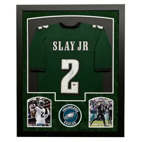 Darius Slay Jr Signed Philadelphia Green Custom Suede Matte Framed Football Jersey