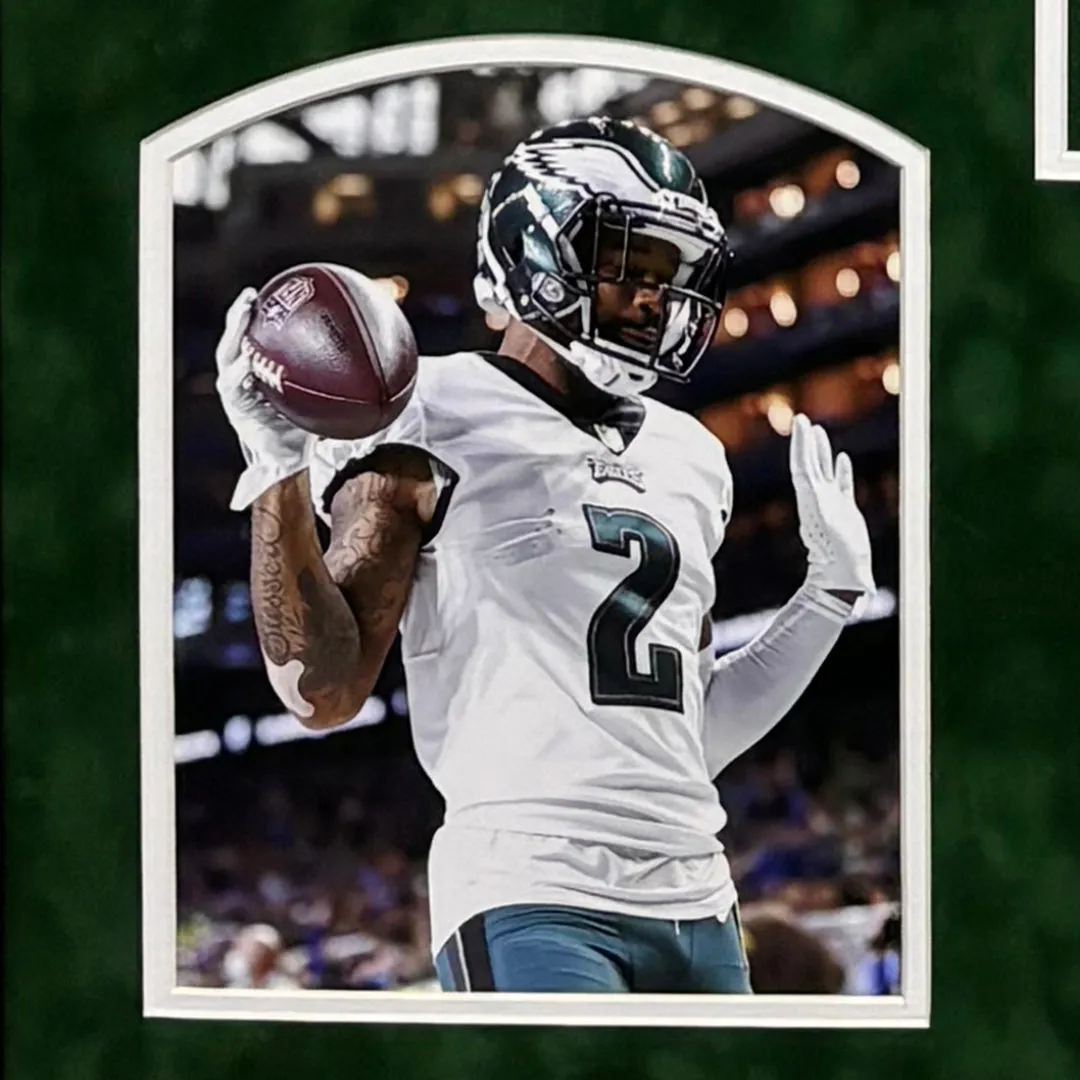 Darius Slay Jr Signed Philadelphia Green Custom Suede Matte Framed Football Jersey