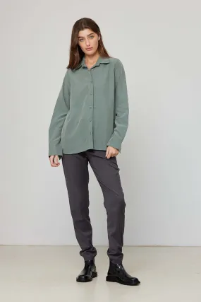Dark Green Long Sleeve Buttoned Shirt