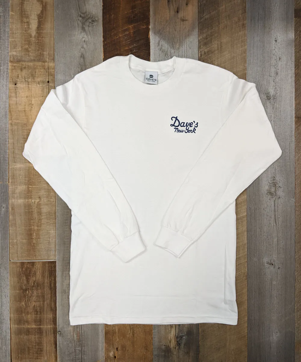 Dave’s New York Vintage Logo Long Sleeve T-shirt - White