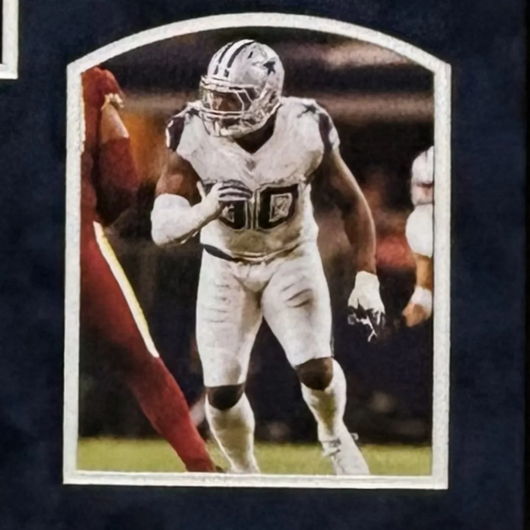 Demarcus Lawrence Signed Dallas Blue Custom Suede Matte Framed Football Jersey (JSA)