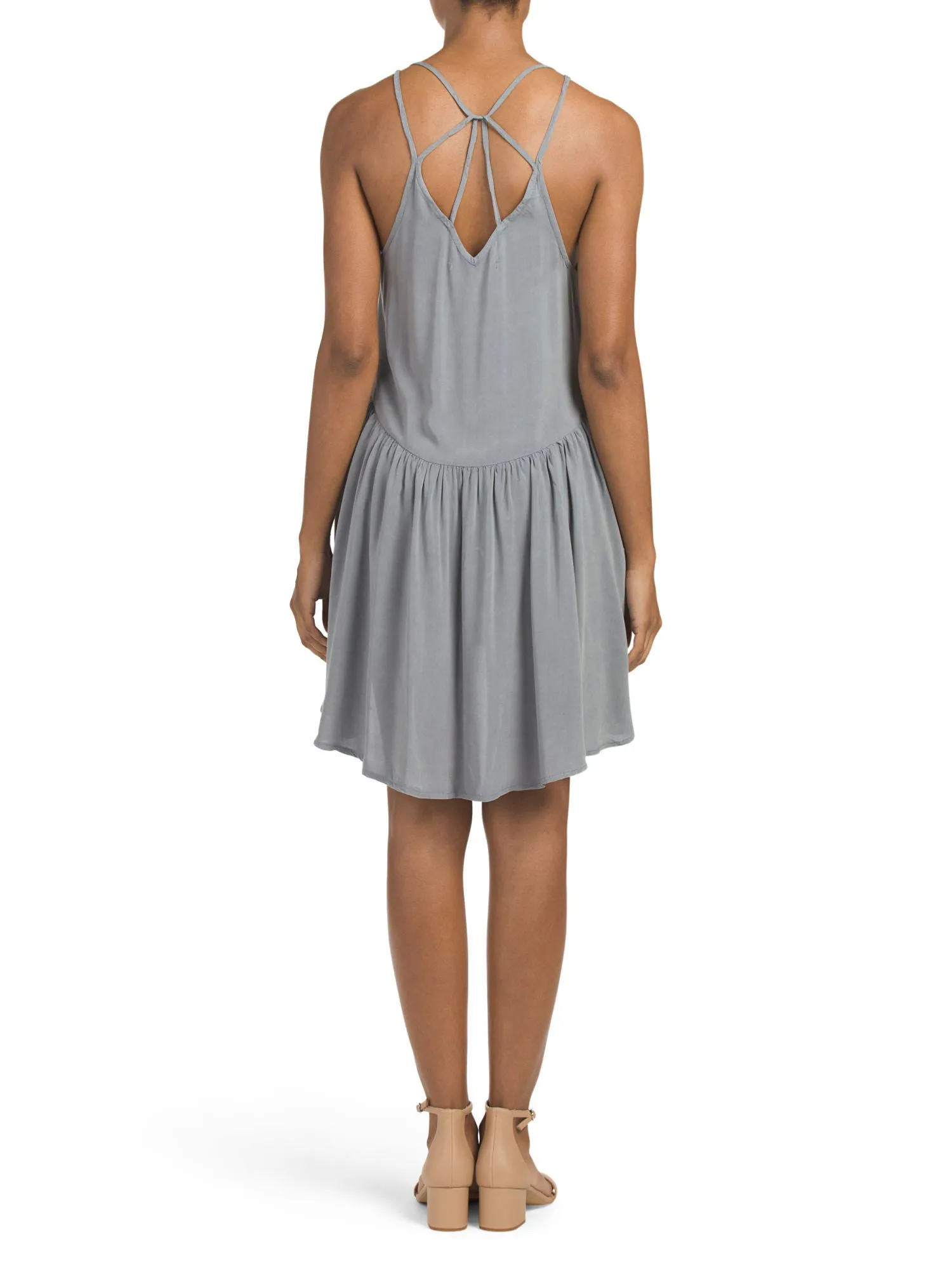 DREAMERS Juniors V Neck Babydoll Dress