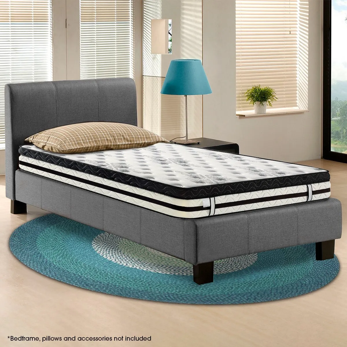 Euro Top Single Mattress, 5-Zone Spring Foam, Hypoallergenic - Laura Hill
