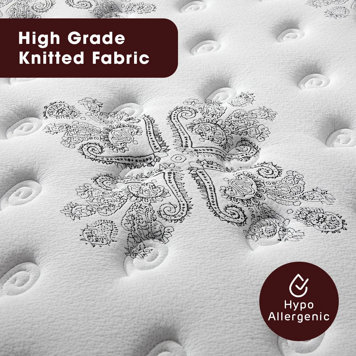 Euro Top Single Mattress, 5-Zone Spring Foam, Hypoallergenic - Laura Hill