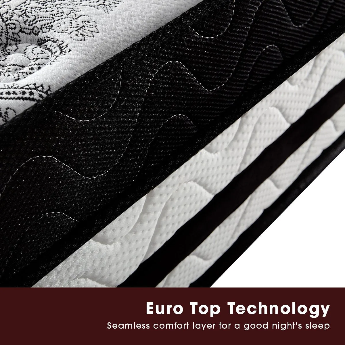 Euro Top Single Mattress, 5-Zone Spring Foam, Hypoallergenic - Laura Hill