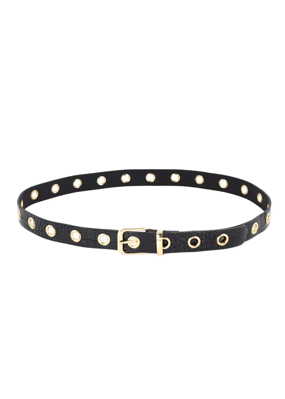 Eyelet Faux Leather Belt
