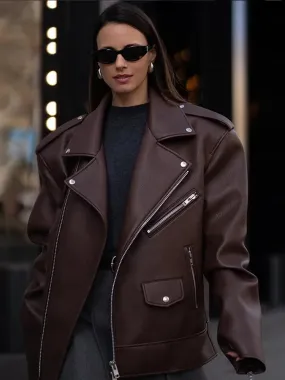 Faith Long Sleeves Leather Jacket