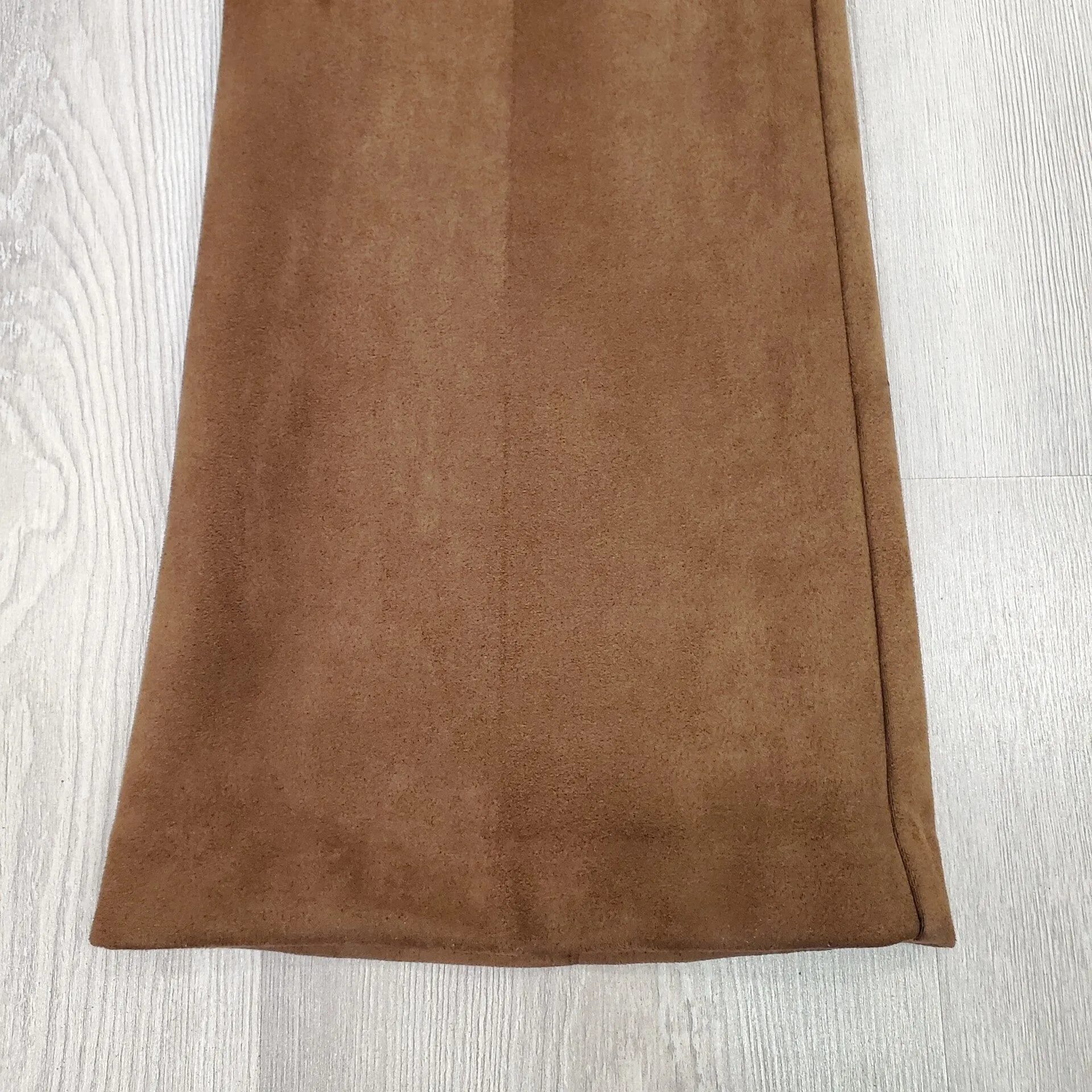 FAUX SUEDE BOOT LEG BROWN PULL ON PANT