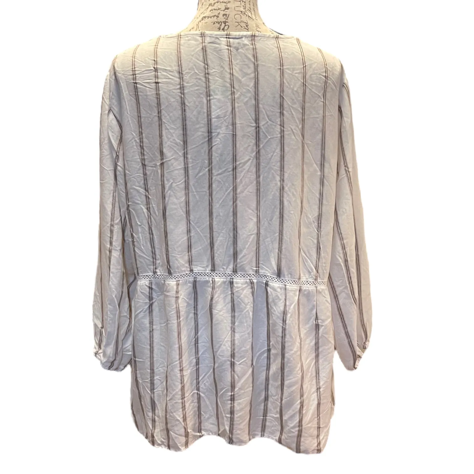 Fever Striped Babydoll Long Sleeve Tunic Size XX-Large