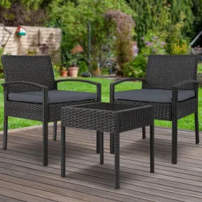 Gardeon Three Piece Outdoor Set - Black