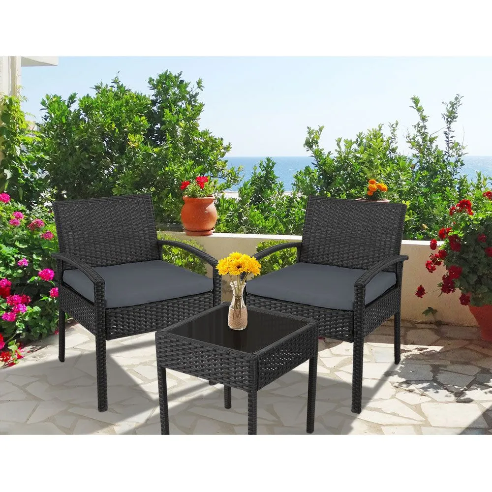 Gardeon Three Piece Outdoor Set - Black