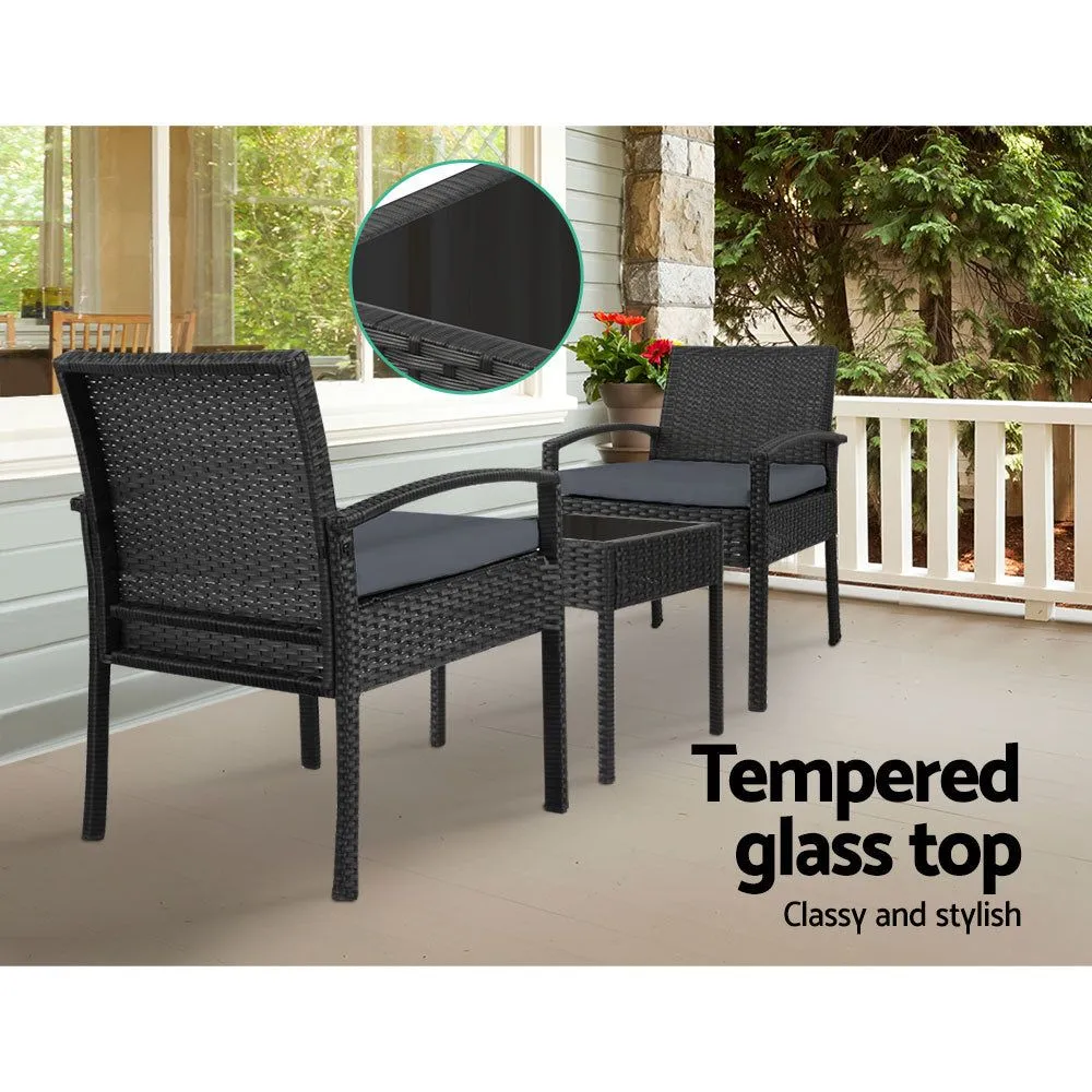Gardeon Three Piece Outdoor Set - Black
