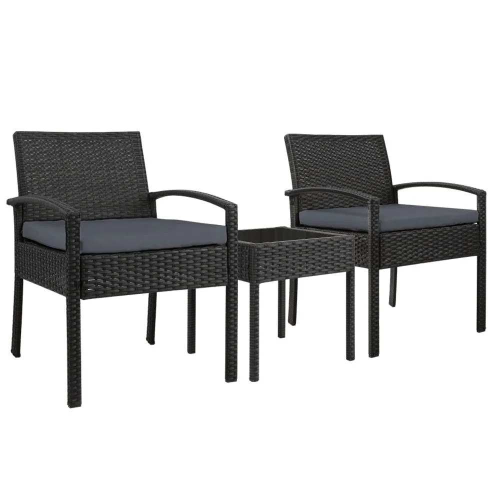 Gardeon Three Piece Outdoor Set - Black