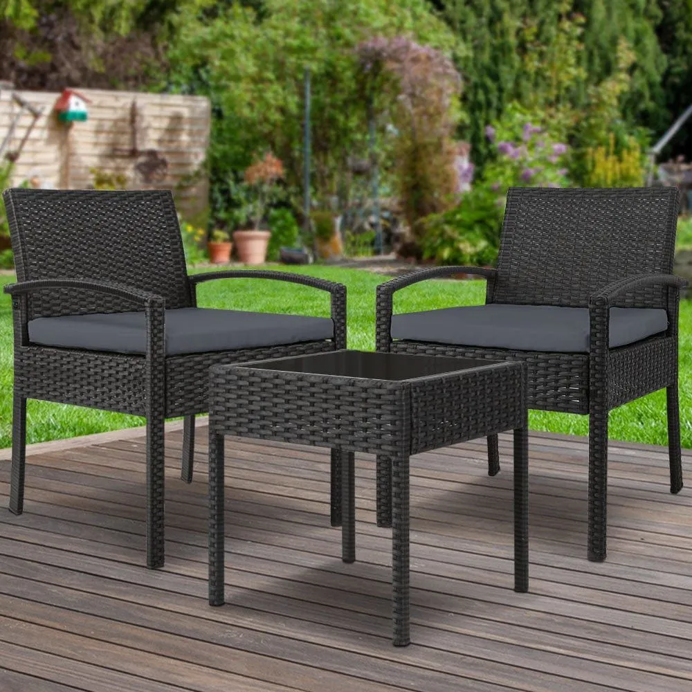 Gardeon Three Piece Outdoor Set - Black