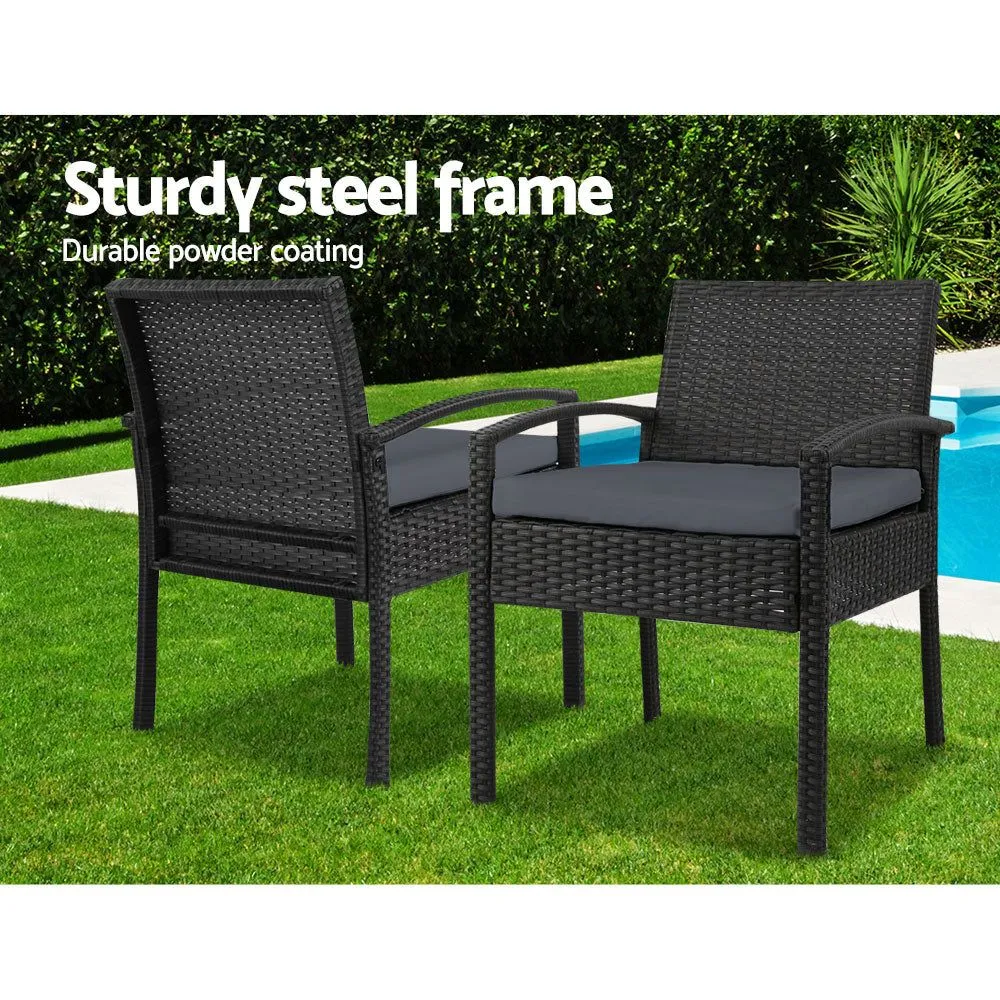 Gardeon Three Piece Outdoor Set - Black