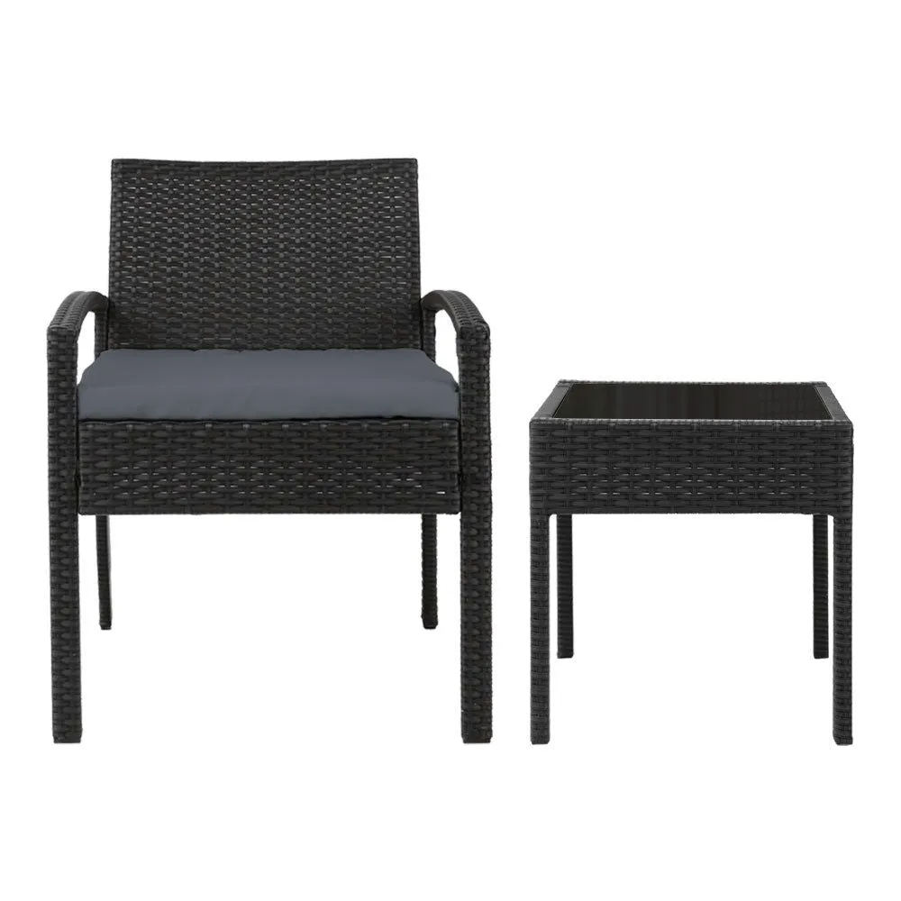 Gardeon Three Piece Outdoor Set - Black