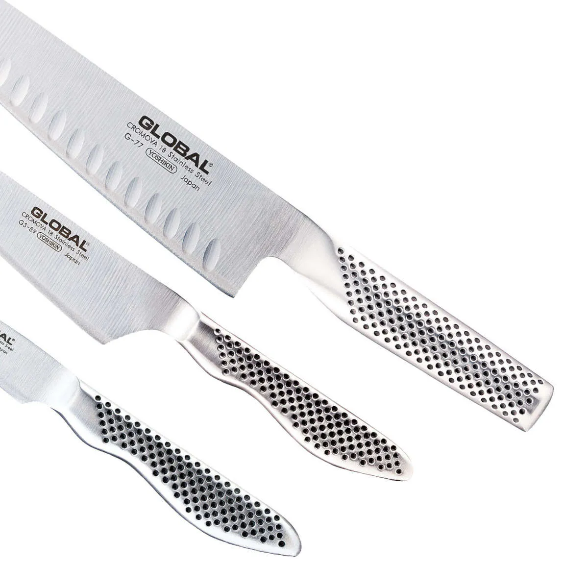 Global Knife Set with Cook's Fluted Edge 3 Piece