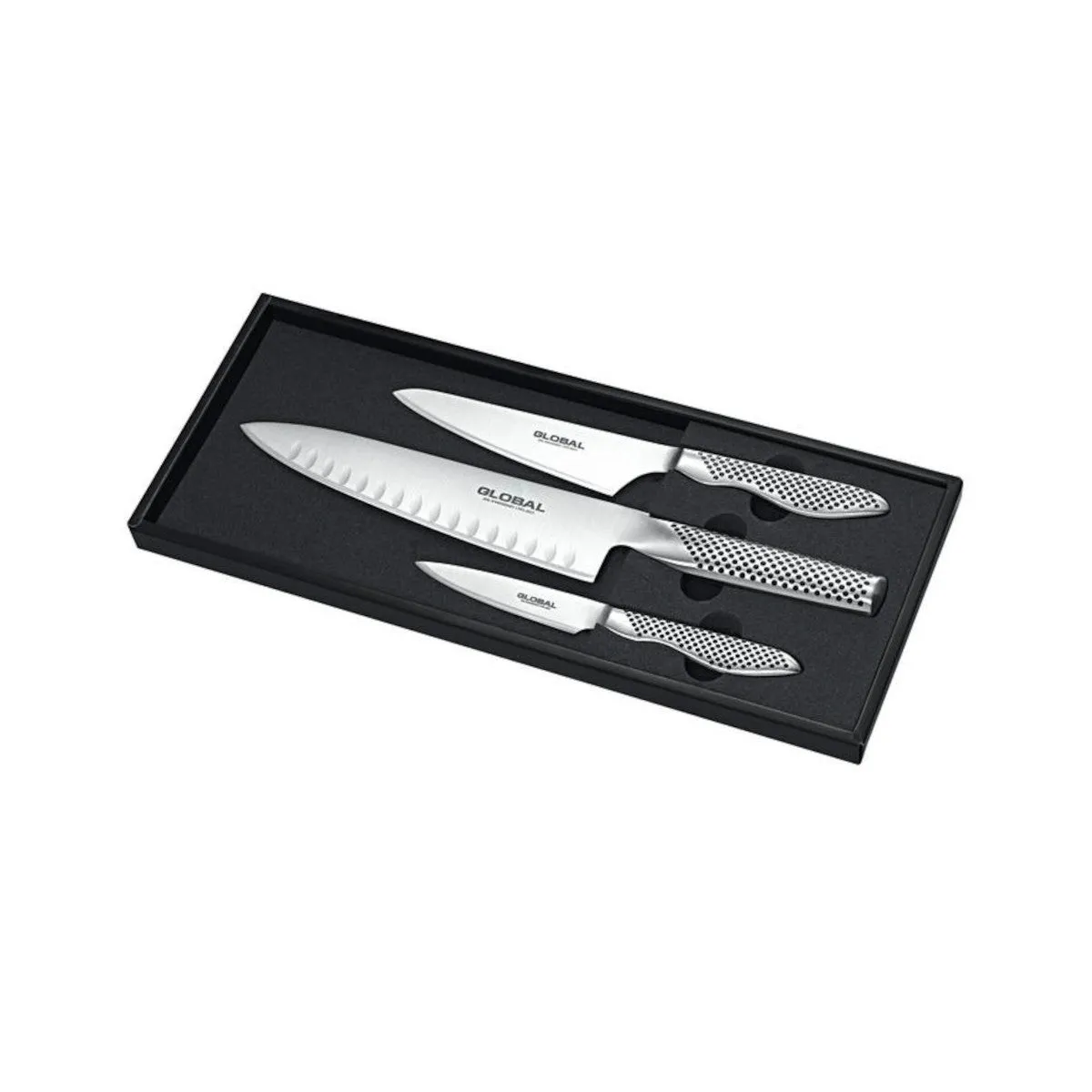Global Knife Set with Cook's Fluted Edge 3 Piece