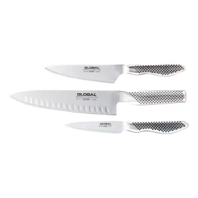 Global Knife Set with Cook's Fluted Edge 3 Piece
