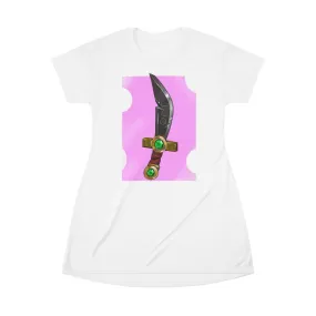 Gold Sword All Over Print T-Shirt Dress