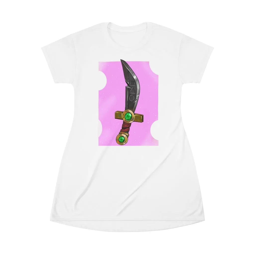 Gold Sword All Over Print T-Shirt Dress