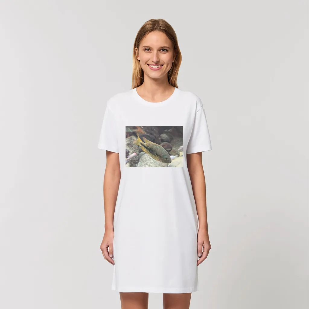 Green Orange Fish Organic T-Shirt Dress