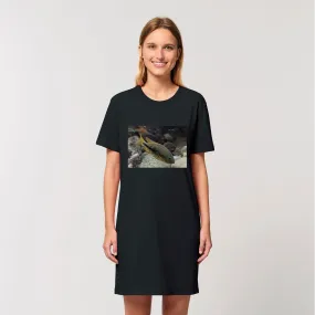Green Orange Fish Organic T-Shirt Dress