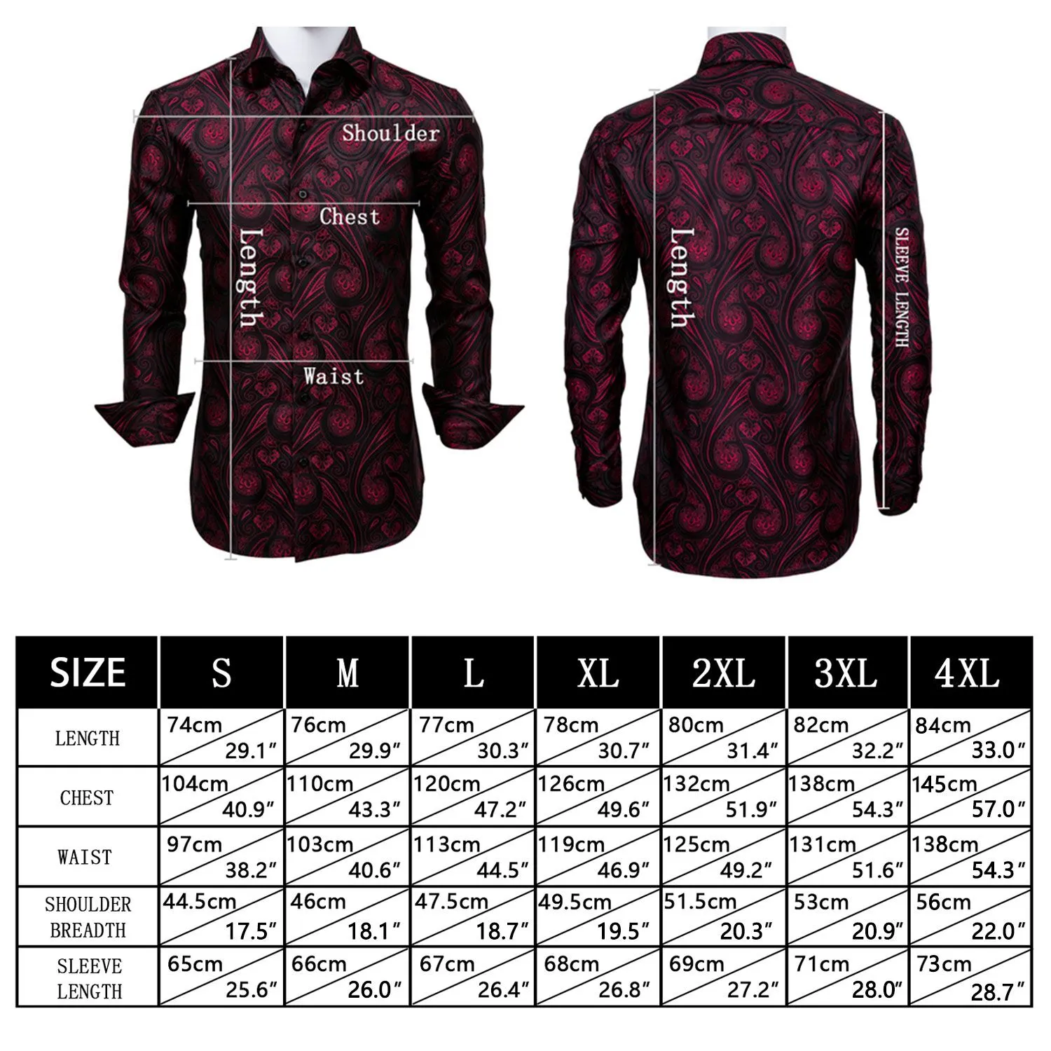 Green Red Gradient Paisley Silk Men's Shirt For Party Travel