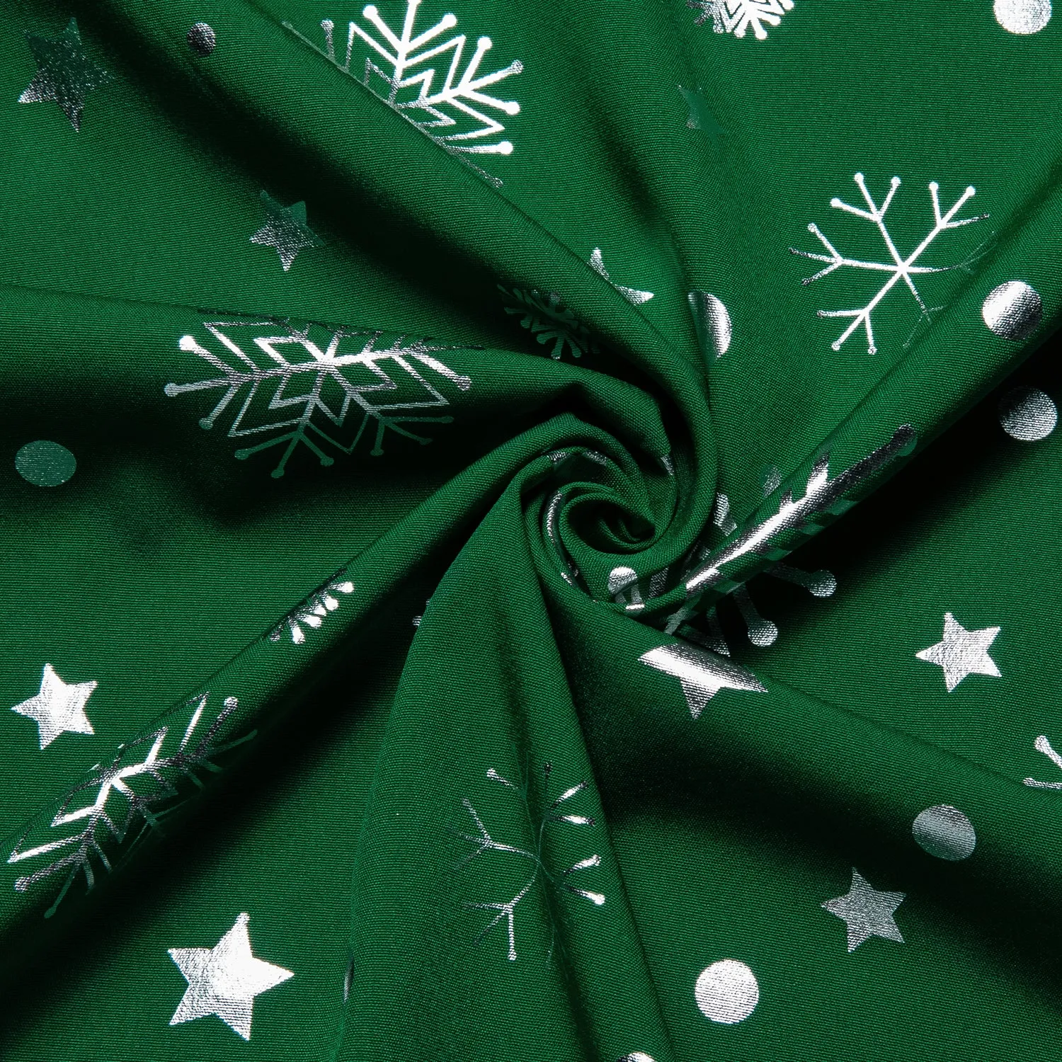 Green White Snowflakes Long Sleeve Shirt Christmas