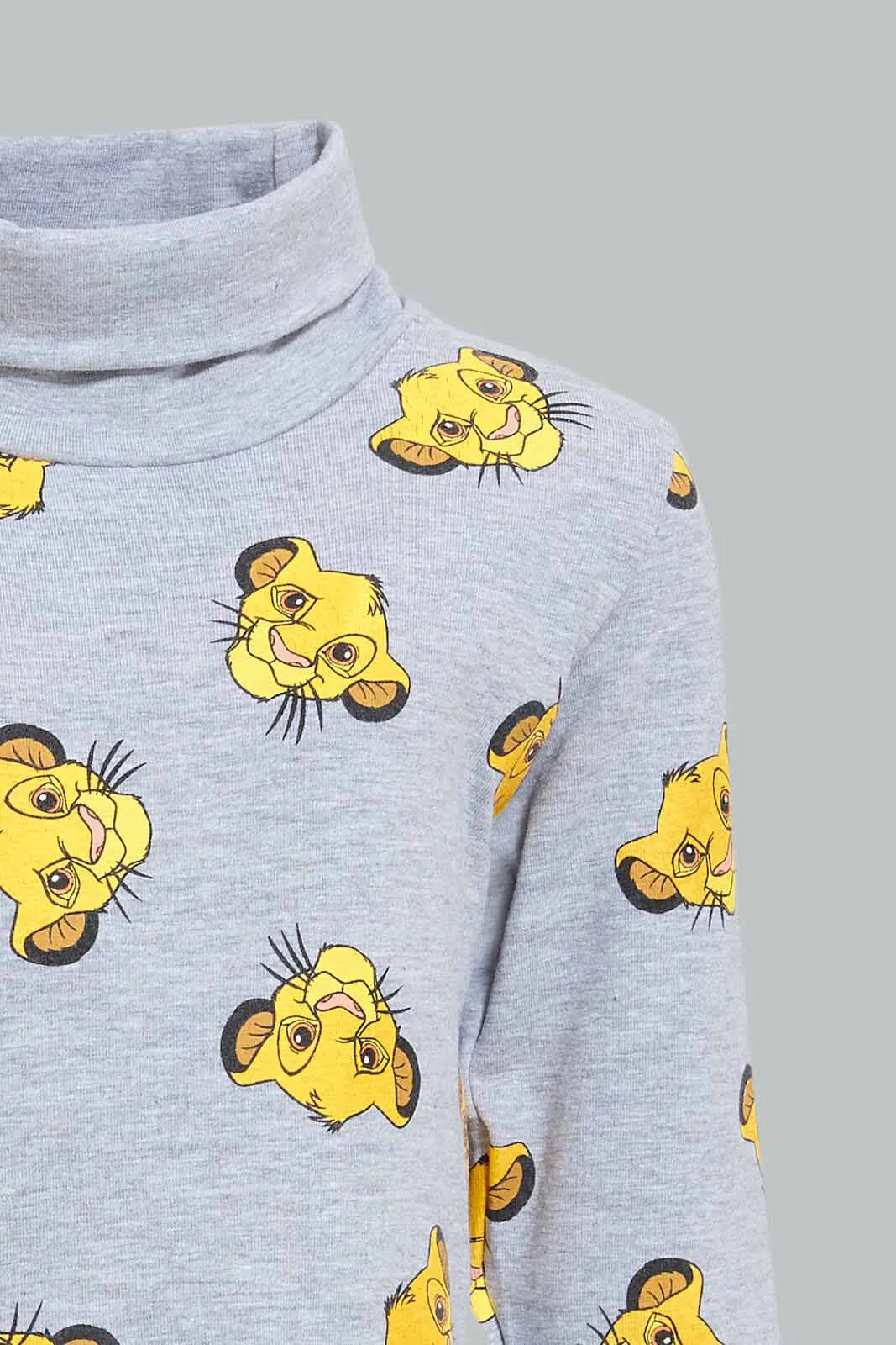 Grey Simba Print T-Shirt