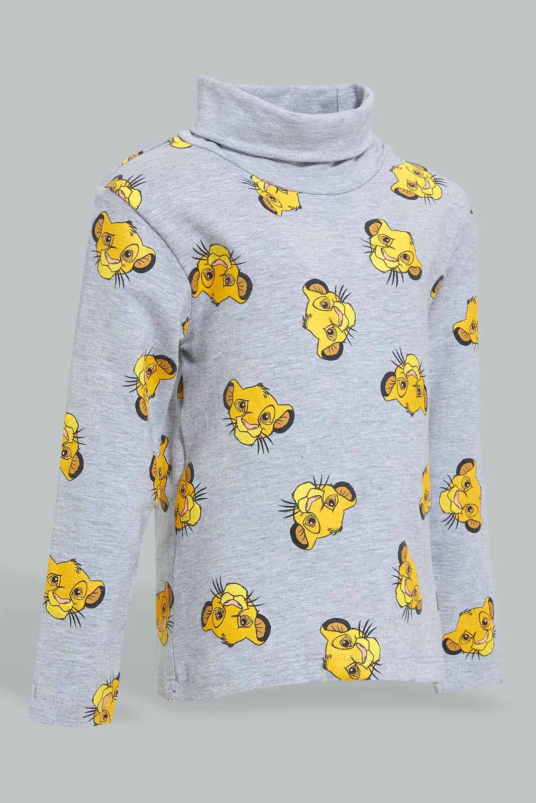 Grey Simba Print T-Shirt