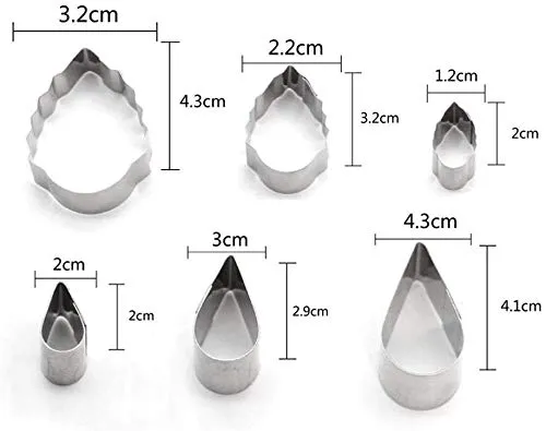 Hari Yoo-Neek- 12 Pcs Small Stainless Steel Flower & Leaf Cookie Cutter Set Fondant Biscuit Cutter Cake Molds DIY Tools