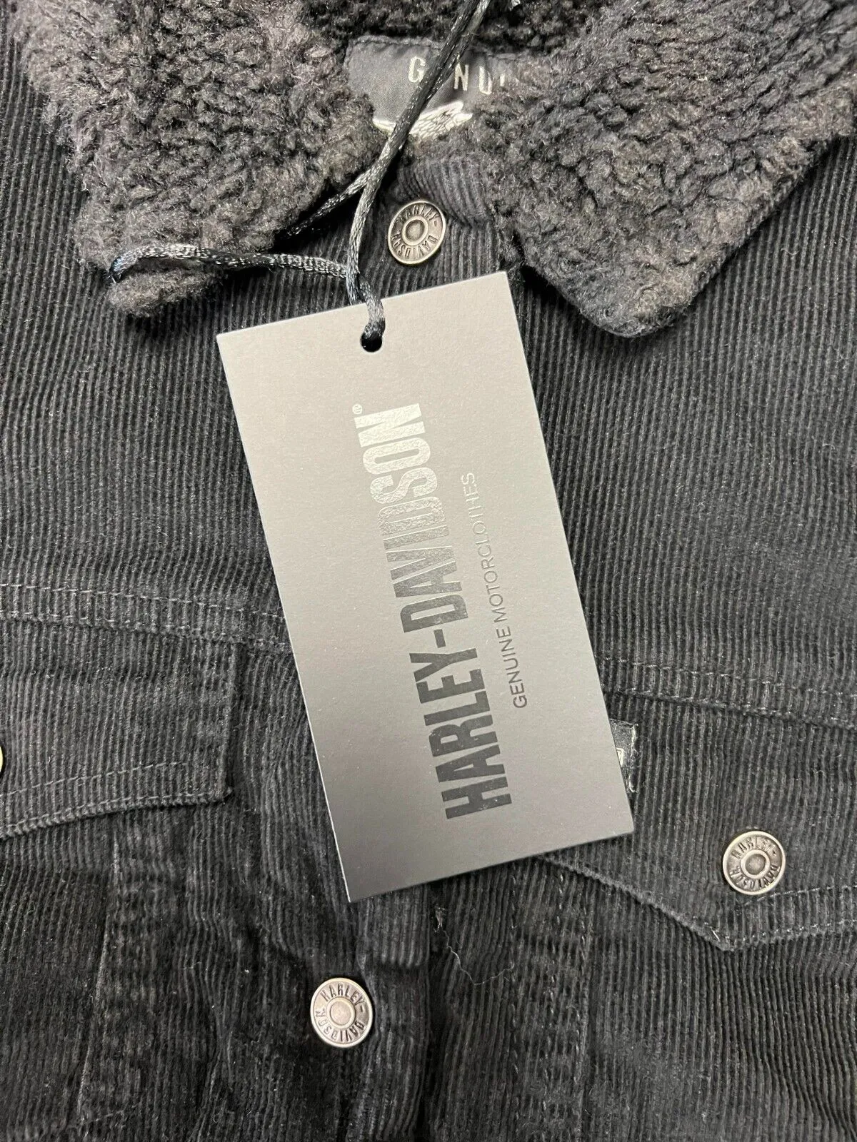 HD Branded Women's Black Jacket Sherpa Lined Corduroy Casual (S24)