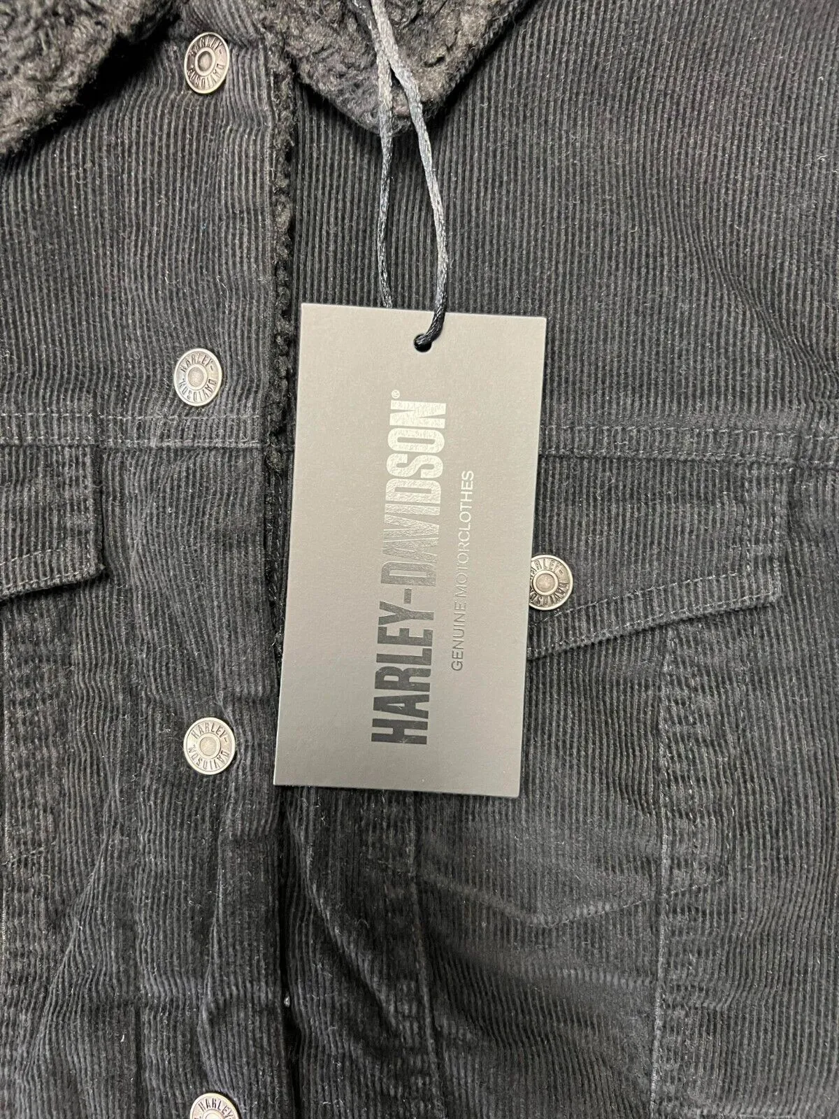 HD Branded Women's Black Jacket Sherpa Lined Corduroy Casual (S24)