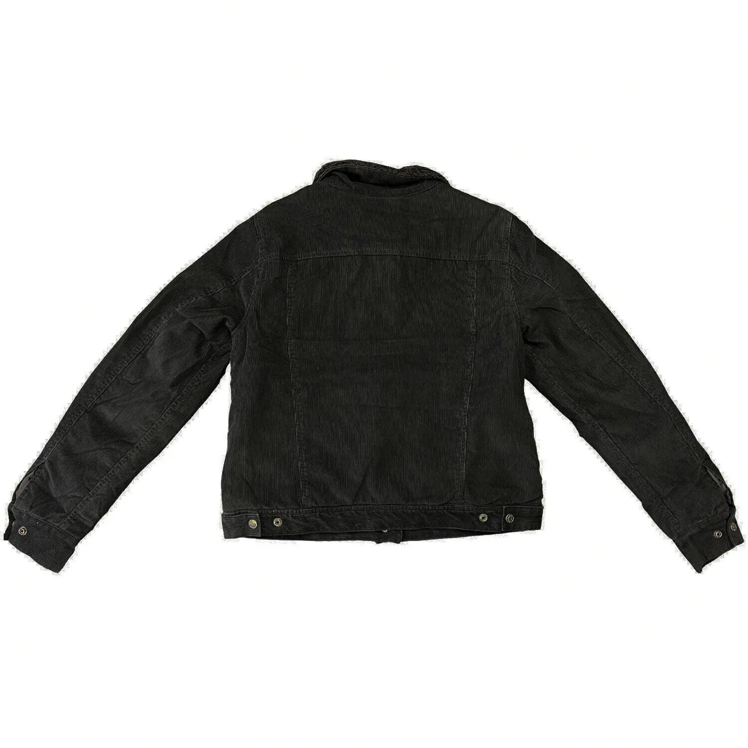 HD Branded Women's Black Jacket Sherpa Lined Corduroy Casual (S24)