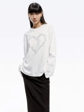 Heart Pattern Loose T-shirt