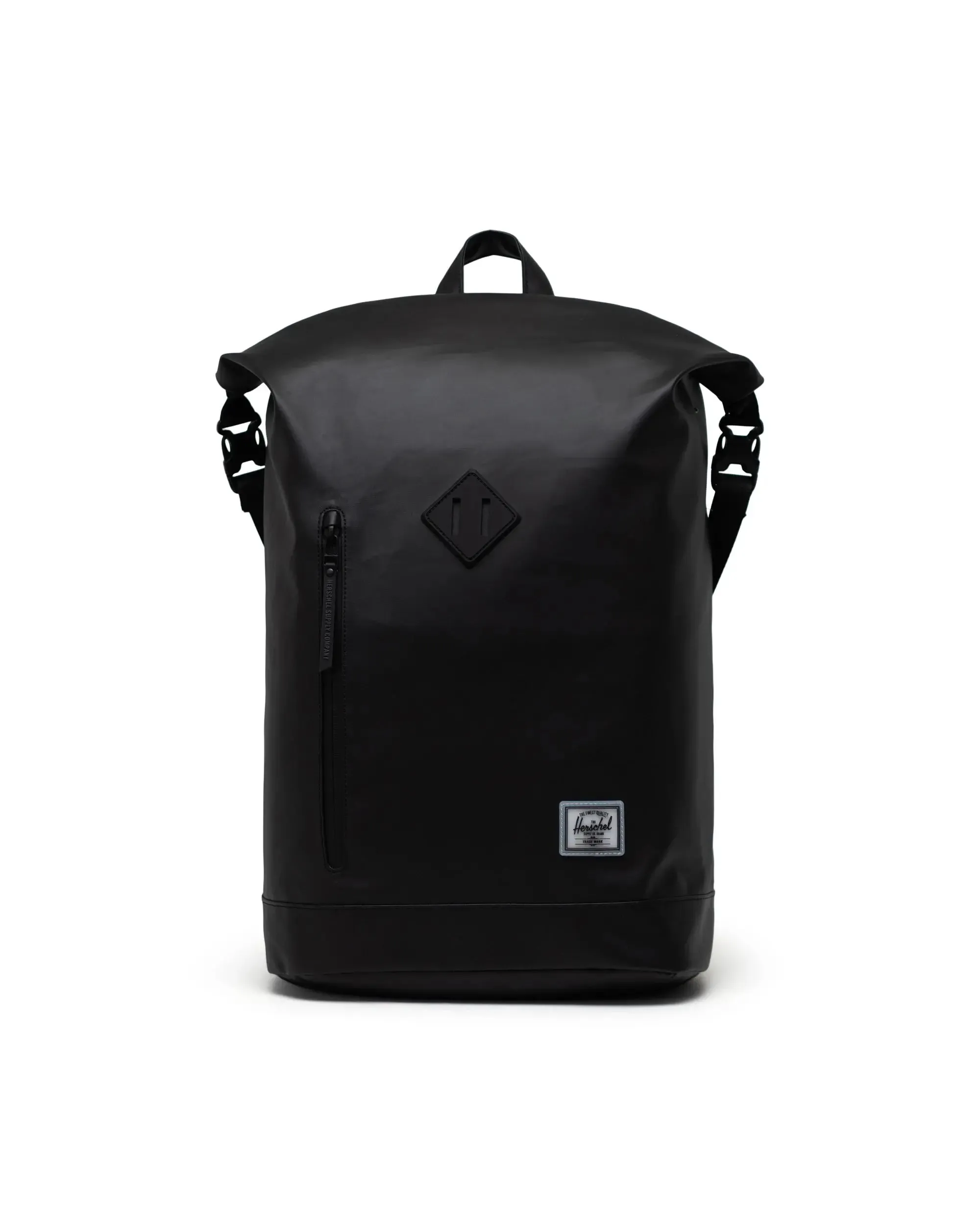 HERSCHEL ROLL TOP BACKPACK BLACK WEATHER RESISTANT