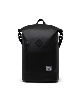 HERSCHEL ROLL TOP BACKPACK BLACK WEATHER RESISTANT