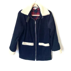 Honey Punch Corduroy Sherpa Collar Jacket- Size S/M